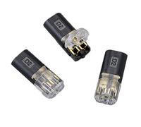 Paquete de 50 bloques terminales LED conexión rápida D2, conector cable entrelazado sin soldadura y tira, clip resorte latón Regleta de conexión