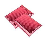 Paquete de 50 sobres acolchados de burbujas personalizados con bolsa de envío impresa para sobres postales de joyería para paquete de ropa de maquillaje-rojo-25x30cm