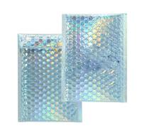 Paquete de 50 sobres acolchados de burbujas personalizados con bolsa de envío impresa para sobres postales de joyería para paquete de ropa de maquillaje-Arco iris-20x25cm