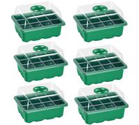Paquete de 6 bandejas para semillas, kit de de semillas con de humedad ajustable y base, mini propagador de invernadero interior para el crecimiento y de semillas