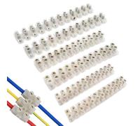 Paquete de 6 bloques de conectores eléctricos, bloque de terminales blancos de 2 vías, módulo de conectores eléctricos de 3a/15a/30a, para cable de cableado de doble fila