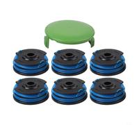 Paquete de 6 bobinas de recortadora con tapa para Greenworks 21212 21272-0.065 pulgadas, piezas de repuesto para el cuidado del césped