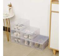 Paquete de 6 cajas transparentes para zapatos, organizadores de zapatos, caja de almacenamiento plegable y resistente al polvo, armario para zapatos combinado apilable, en oferta XH-6PC31X21.5X12.5CM
