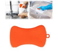 Paquete de 6 cepillos de esponja de silicona, cepillo de limpieza de doble cara para platos, utensilios de cocina y accesorios, esponjas portátiles reutilizables, multiusos, agujero para colgar
