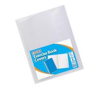 Paquete de 6 fundas transparentes A4 de 12 x 8 pulgadas para libros de ejercicios, fundas protectoras de plástico fuerte, cubierta protectora transparente, cuaderno escolar (A4)