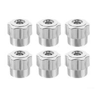 Paquete de 6 manijas de válvula ABS de repuesto para válvula angular, llave de rueda de mano, perilla de llave de engranaje de 20 dientes de 8,2 mm, color plateado