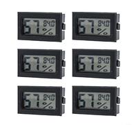 Paquete de 6 mini termómetro digital higrómetro con sonda, medidor de temperatura y humedad de -50.0 °C a 21.1 °C para invernadero, humidor, jardín, nevera, incubadora