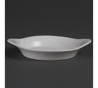 Paquete de: 6 Platos ovalados redondeados con asas blancos 156 x 126mm Olympia