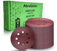 Paquete de 60 discos de lijado gruesos de 125 mm para lijadora orbital, grano mixto, 20 unidades de grano 40 y 20 piezas de grano 60, 20 piezas de grano 80, almohadillas circulares de gancho y bucle
