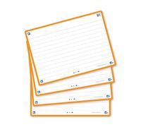 Paquete de 80 tarjetas flash, rayadas con marco naranja, A6