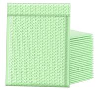 Paquete de entrega 100 Uds., sobres suministros for pequeñas empresas, paquetes envío, burbujas, bolsa embalaje, correo postal para Cosméticos(Light green,13 * 18cm)
