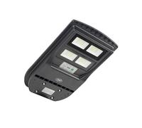 Paquete de lámpara de alumbrado público PNI SL210 de 100 W, con panel solar integrado de 10 W y bandera adhesiva incluida.