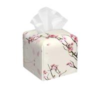 Paquete de pañuelos de Papel cúbicos de PVC con diseño de Mariposa Volando sobre Flores de Cerezo japonesas Sakura Pink para Uso en el hogar, la Oficina y el baño.