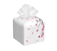 Paquete de pañuelos de Papel en Forma de Cubo de PVC con diseño de Flor de Cerezo Japonesa Sakura Rosa para Uso en el hogar, la Oficina y el baño.