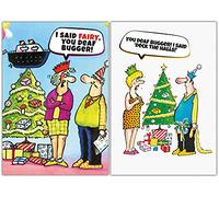 Paquete múltiple de tarjetas de Navidad, 10 divertidas tarjetas de Navidad, 2 diseños diferentes, paquete de 10 tarjetas de Navidad, divertidas tarjetas de Navidad, paquete de tarjetas de Navidad