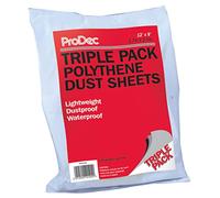 Paquete Triple ProDec de 12' x 9' Láminas de Polietileno Ligeras, a Prueba de Polvo e Impermeables Ideales para Cubrir y Proteger Suelos y Muebles de derrames y Salpicaduras al Pintar y Decorar