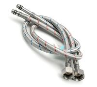 Par de conectores flexibles M10 (10 mm) x 1/2 x 600 mm (60 cm) para lavabo/mezclador monomando de cocina, tubo flexible trenzado