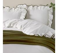 Par de Fundas de Almohada Wylder Nature Blusa de algodón con Volantes - Oliva