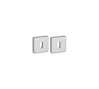 Par de tachuelas, roseta cuadrada Veles 50 x 50 orificio para llave, plata - THIRARD