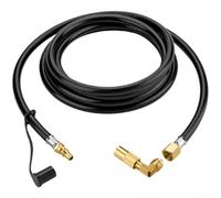 Para cabezal de conversión de cilindro de propano, manguera de goma de 4 pies con accesorios de latón macizo, adaptador de gas fácil de instalar para parrillas de patio y hogueras (1/4 pulgadas)