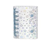 para carpeta de presupuesto A7, carpeta de 6 anillas, cubierta de planificador de cloruro de polivinilo, cierre de botón, carpeta de hojas sueltas con decoración de estrellas, para sobres