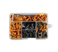 Para CBR650/900/1000 CBR600 F2 F3 F4/4I CB VFR XADV NC PCX CRF 177 Uds Kit Completo Tornillos Carenado Clips Sujeción Juego Tuercas Tornillo Kit de tornillos de carenado(Naranja)