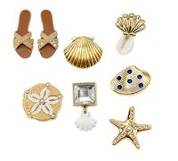 para Chanclas 6 Piezas Decoración de Estrella de Mar Dorada