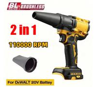 Para DeWALT 20V batería 2 en 1 soplador Turbo sin escobillas ventilador y aspiradora de alta velocidad 110000RPM herramienta de soplado de polvo de mano Without battery