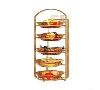 para estante Cocina para acero Carbono Plegable 23.5cm Negro(Golden Five-Layer)
