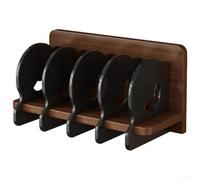 para estantería 35x16cm Capacidad Multiuso para estantería | Acrílico , multicompartment, para ideal CDs y vinilos, 35.5cm ancho, uso doméstico(Walnut + Black)