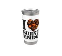 Para fans del BBQ ahumado: “I Love Burnt Ends” Vaso térmico de acero inoxidable de doble pared