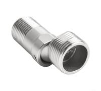 Para junta de esquina giratoria de 360 grados, boquilla extensible, conector de válvula de ducha de pie curvado en ángulo de acero inoxidable, ajuste ajustable con llave, plateado retráctil de 5,5 a 3