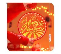 Para la luz colgante de disco redondo LED funciona con pilas, color rojo cálido, acrílico, festivo, ventana, puerta, decoración, 16 x 16 x 41 cm (rojo)