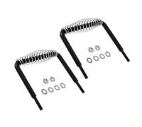 Para manijas de parrilla de acero negro, piezas de repuesto para barbacoa Cool Touch para hoyos, chimeneas, estufas de leña, diseño de resorte duradero con soporte de montaje, paquete de 2