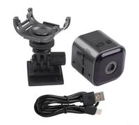 Para mini cámara de seguridad 1080P WiFi inalámbrico perro mascota interior con detección de movimiento bidireccional para oficina en casa bebé niñera Cam pequeño dispositivo negro
