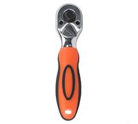 Para mini llave de trinquete de doble extremo, llave de vaso de vástago recto de 72 dientes para fijación compacta de espacio, juego de herramientas manuales de precisión automotriz de taller (naranja