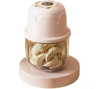 para mini picadora de ajo eléctrica, procesador de alimentos de 28000 RPM con recipiente de vidrio de 350 ml, 6 molinillos de acero inoxidable, recargable por USB para hierbas y especias (350 ml en