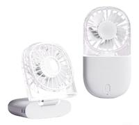 para mini Ventilador Portátil Recargable USB 1200mAh para mini(White) | plegable para compacto, 3 velocidades ajustables, motor silencioso <36dB, para ideal bolsillo