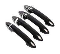 Para Pilot Cubierta Manija Puerta Inteligente Un Solo Orificio Doble Moldura Copa Exterior Decoración Antiarañazos Funda Manija Puerta Coche(Bright Black)