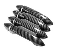 Para Pilot Cubierta Manija Puerta Inteligente Un Solo Orificio Moldura Taza Exterior Decorativo Antiarañazos Funda Manija Puerta Coche(Carbon Fiber Pattern)