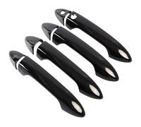Para Pilot Cubierta Manija Puerta Inteligente Un Solo Orificio Moldura Taza Exterior Decorativo Antiarañazos Funda Manija Puerta Coche(Bright Black)