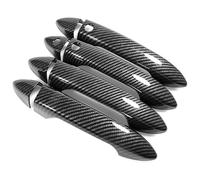 Para Pilot Decoración Exterior Tazas Molduras Antiarañazos Cubierta Manija Puerta Inteligente Un Solo Orificio Y Doble Funda Manija Puerta Coche(Carbon Fiber Pattern)