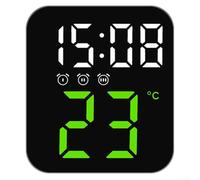 para reloj Digital con Pantalla de Temperatura y Fecha para(Green light) | Tres alarmas independientes, control por voz, para ideal para familias, never para miss appointments, para fácil