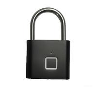 para Smart Fingerprint Lock 3000 desbloquea carga rápida tipo C para (Negro | Cuerpo de aleación de zinc, grillete de acero inoxidable, clasificación IP54, carga rápida de 1-2 horas
