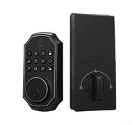 para Smart Lock Instalación para fácil para cilindro Europeo Negro | Aleación de zinc para premium, acabado negro mate, , código anti-espía, para bloqueo automático
