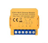 para Smart Switch Dimmer 0-100% ABS para compacto para Smart(1 gang) | Control deslizante 0-, sin cable neutro, compatible lámparas LED, ahorro espacio estándar