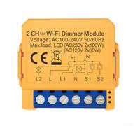 para Smart Switch Dimmer 0-100% ABS para compacto para Smart(2 gang) | Control deslizante 0-, sin cable neutro, compatible lámparas LED, ahorro espacio estándar