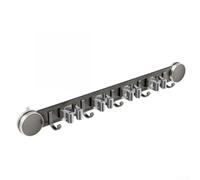 para soporte Escobas Pared Sin Perforar - Organizador Fregonas Aluminio con Ganchos Ajustables para Baño y Cocina 47cm(D)