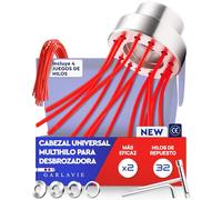 para Superficies Delicadas Cepillo Multi-Hilo para Maleza con Adaptador | Cabezal de corte de aluminio con adaptador e hilos de nailon para desbrozadoras y cortabordes compatibles.