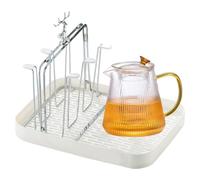 para tazas que ahorra espacio, soporte antideslizante para | Diseño de metal para fregadero, encimera, mesa de café, exterior, terraza, balcón, tazas de té, tazas de café,